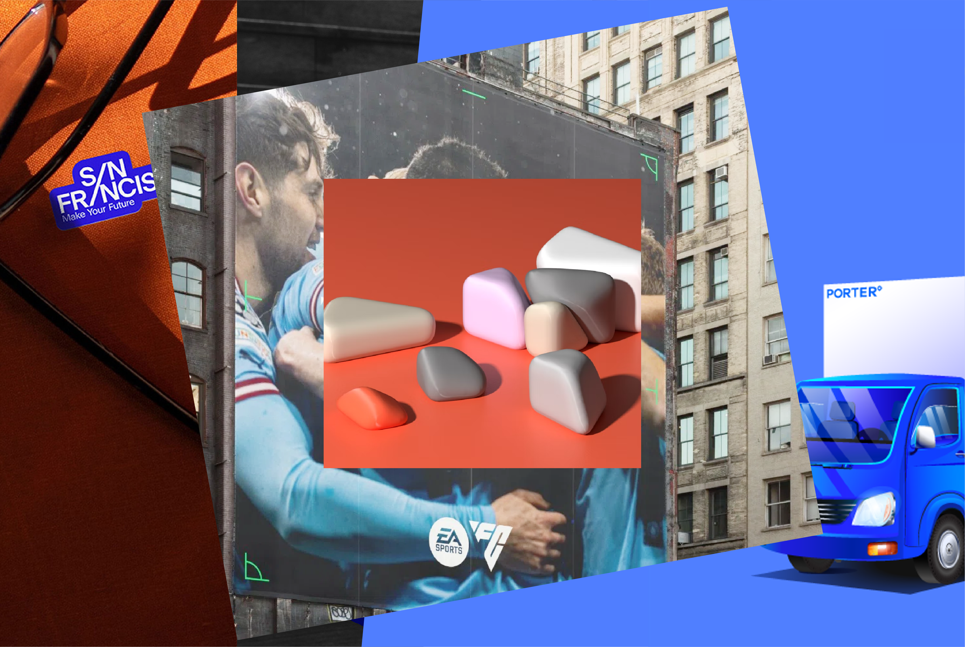 composite with images of different rebrands