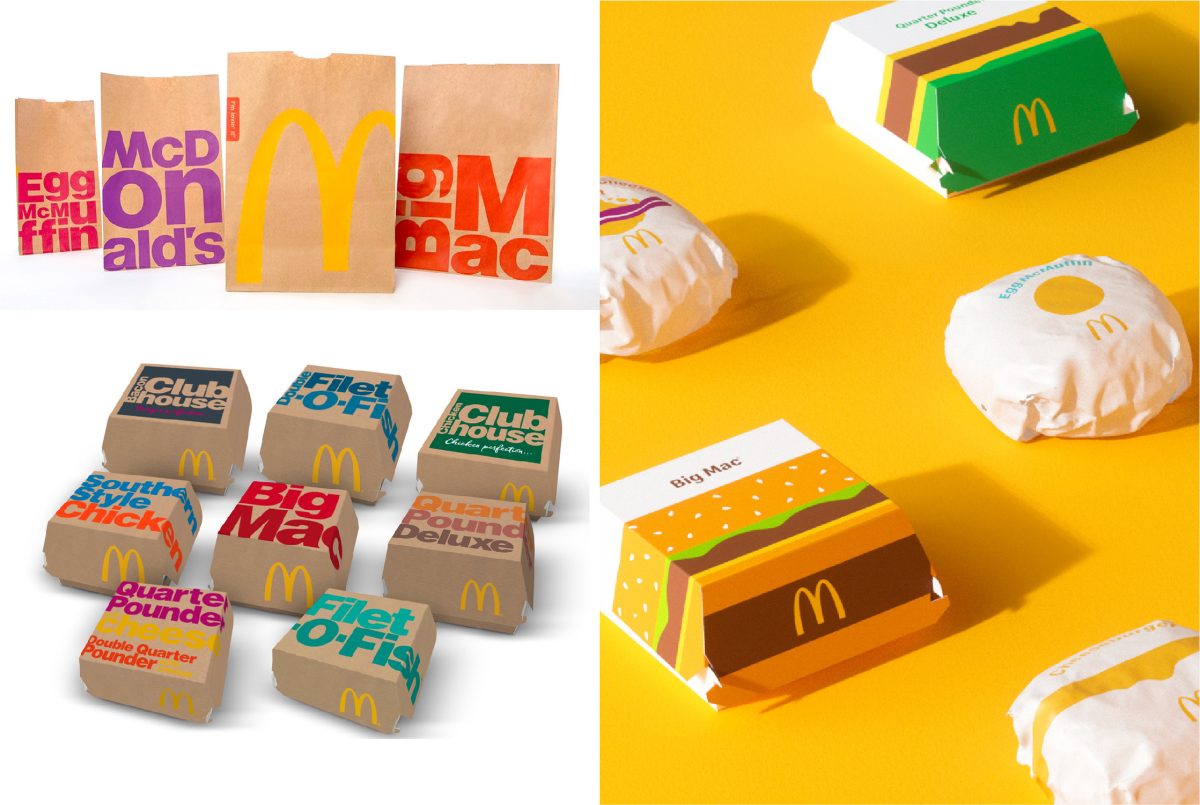 Old and new mcdonalds packaging