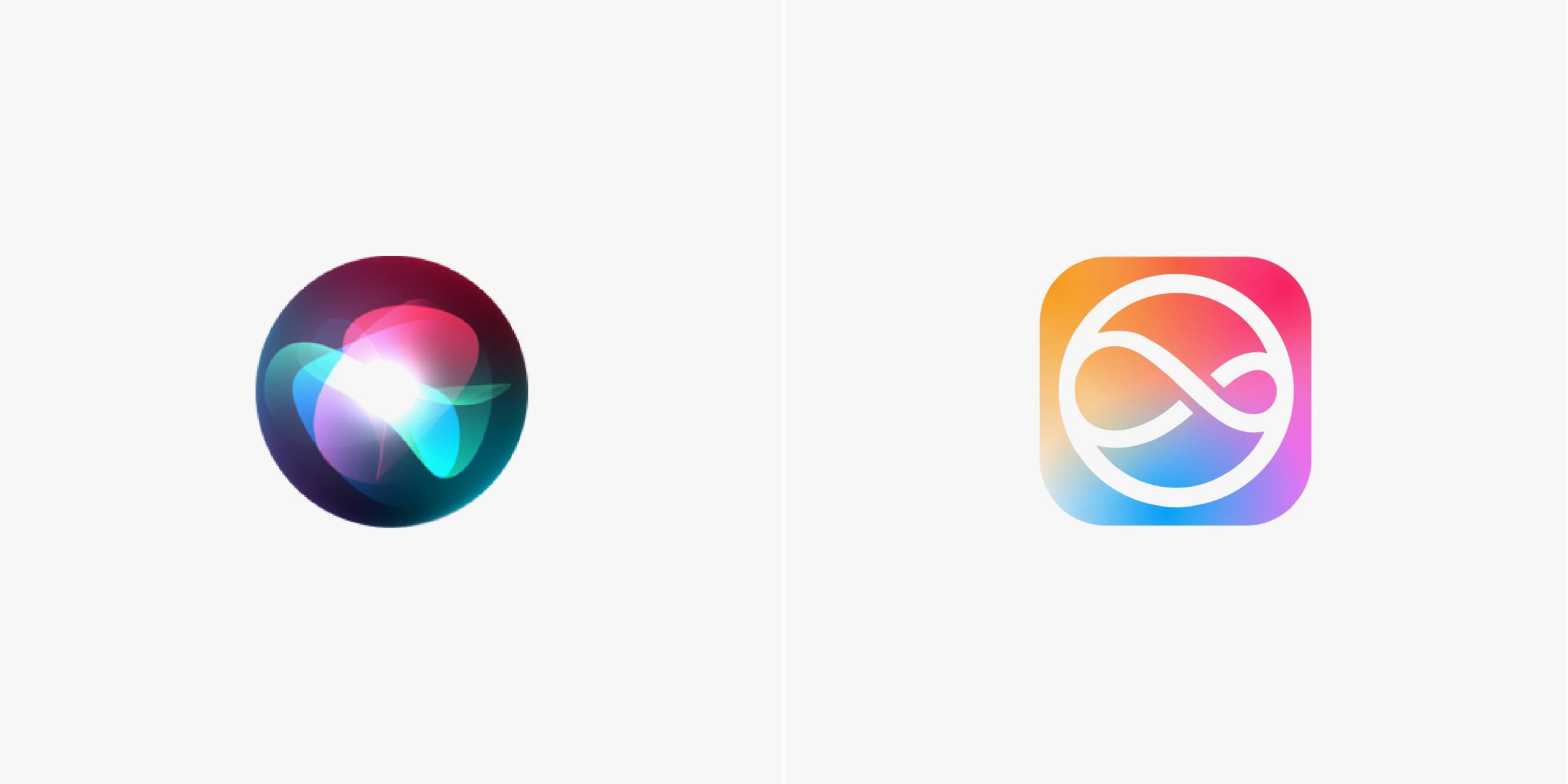 Old and new Siri logo