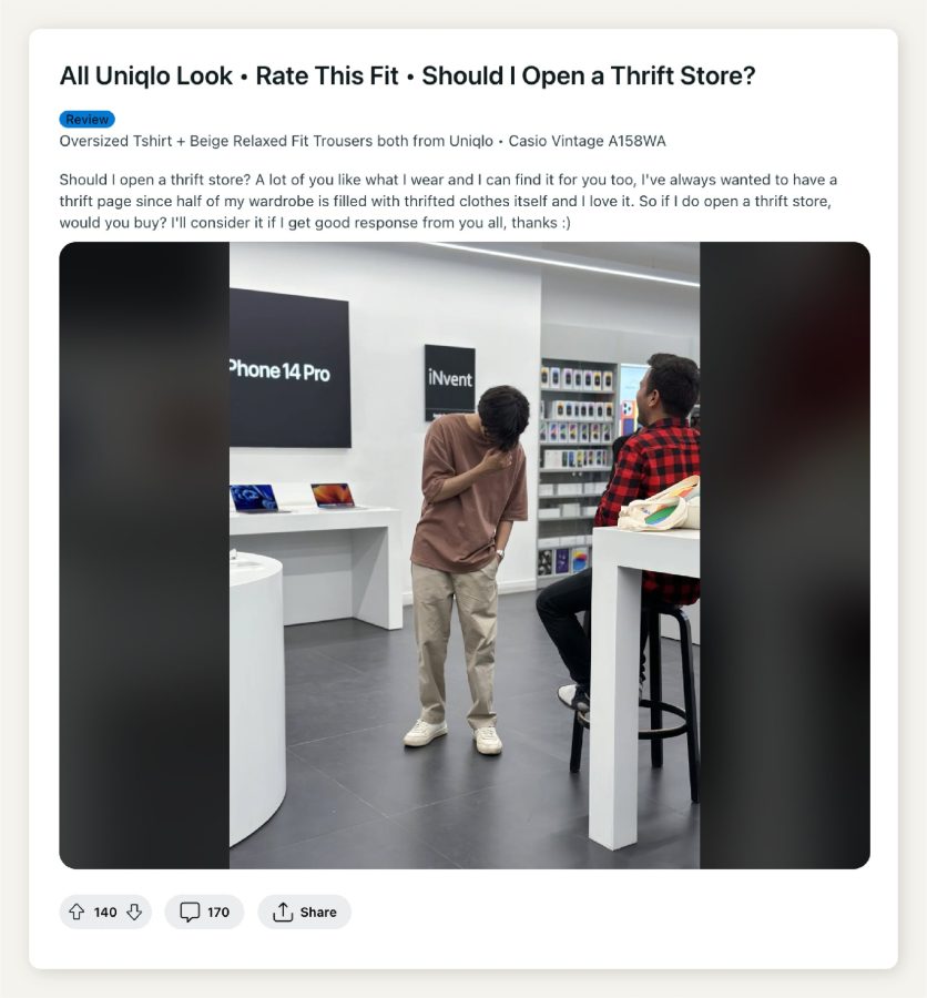 Screenshot from reddit showing two boys in an iphone store