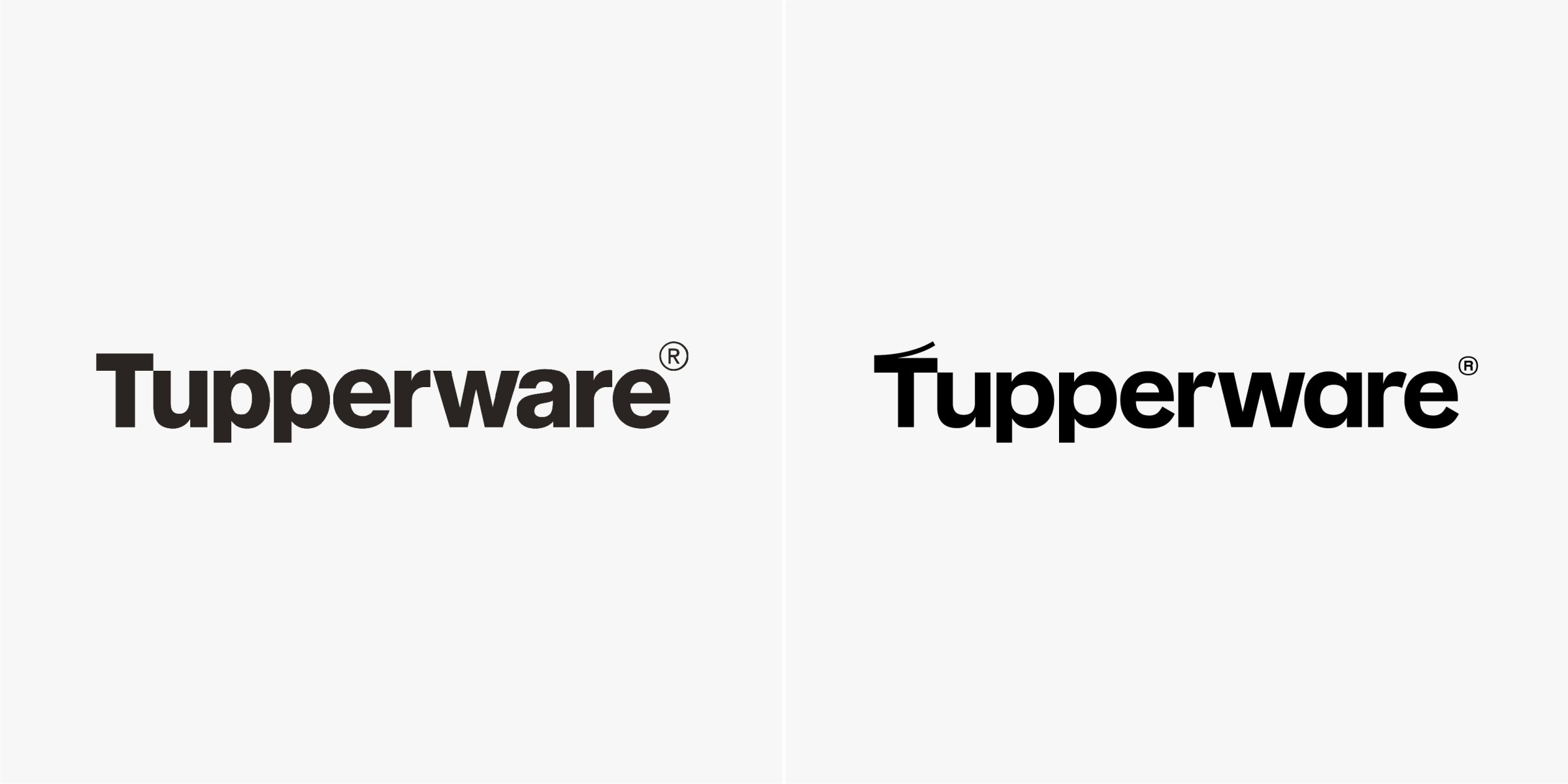 Old and new Tupperware logo