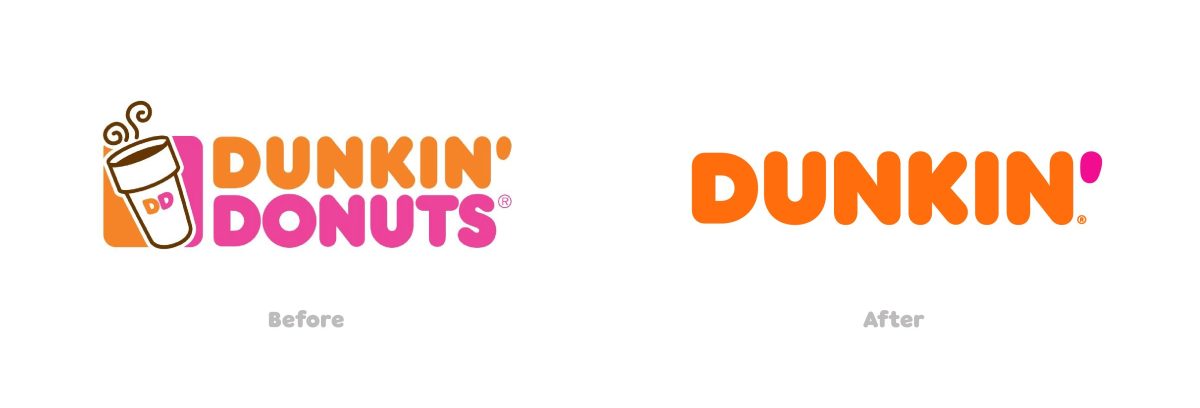 old and new dunkin donuts logo